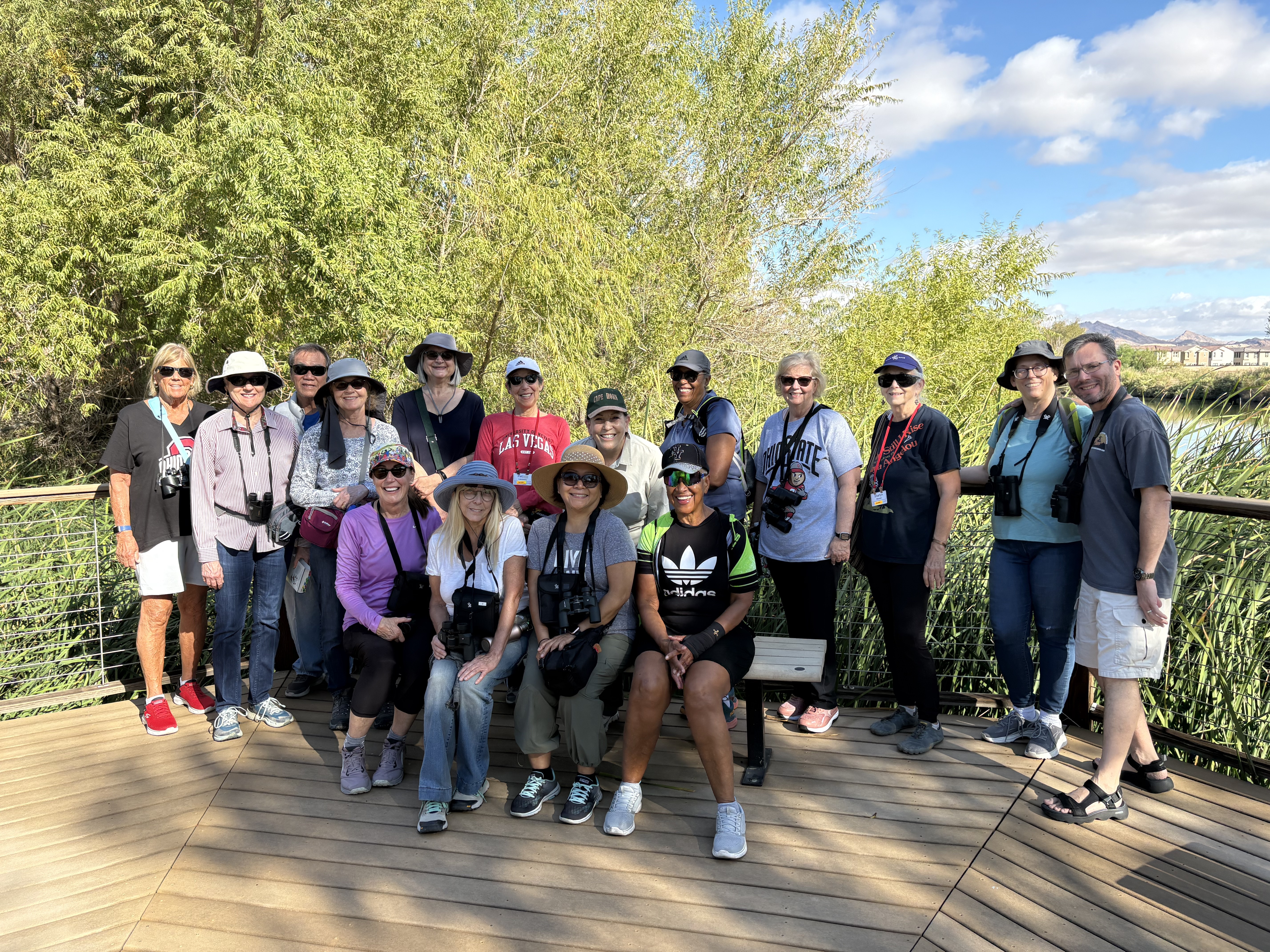 Group photo of OLLI members outside at the wetlands park.
