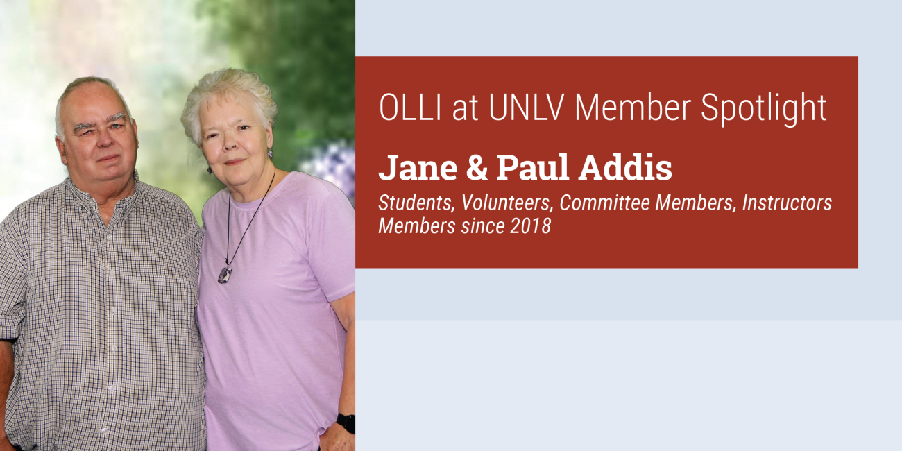 Jane & Paul Addis Students, Volunteers, Committee Members, Instructors  Members since 2018